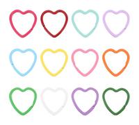 HINTRMENT 30pcs Colorful Heart-Shaped Split Jump Key Rings Made of Iron with Secure Closure and Flat Rings Structure for Lanyards and Office Organization