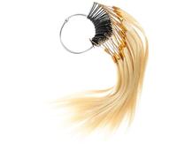 HINTRMENT 30pcs Human Hair Dye Samples Set with Buckles 9° Light Beige Real Hair Testing Rings
