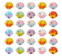 HINTRMENT 30pcs Resin Pearl Shell Charms for DIY Headdress and Phone Shell Decorating, Craft Accessories for Handmade Ornaments in Mixed Colours, for DIY Crafts Random Color