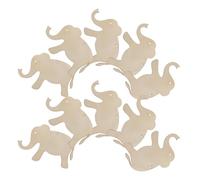 HINTRMENT 30pcs Unfinished Elephant Wood Slices with Holes and Jute String, Blank Beige Craft Tags for DIY Crafts and Labeling, Easy to Hang and Decorate