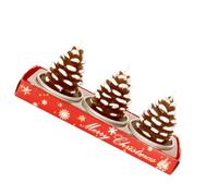 HINTRMENT 3pcs Christmas Pine Cone Candles Set Made of Paraffin with Delicate Christmas Theme Design, Party and Hotel Festival Candle Decoration