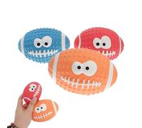 HINTRMENT 3pcs Latex Dog Squeaky Rugby Ball Interactive Medium Pet Squeaky Balls Sturdy Chew for Outdoor Playing to Encourage Natural Instinct Random Color