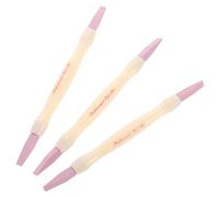 HINTRMENT 3pcs Nail Cuticle Pusher Stone Sanding Nail File Dualhead Design Multifunctional Cuticle Removal Washable Plastic Pedicure Tools for Salon and Home Use