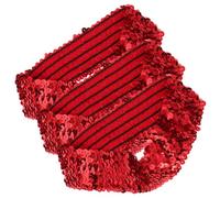 HINTRMENT 3pcs Red Sequin Hairbands for Women, Sparkly Elastic Headwraps with Adjustable Fit and Wide Thickened Structure, Minimizes Itching and Redness, for Training and Intense Workouts