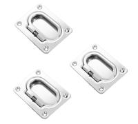 HINTRMENT 3pcs Stainless Steel Boat Hatch Handles with Springloaded Floor Handle Design Lightweight Flush Lift Ring Pulls for Marine Environments and Yacht Hatch Access