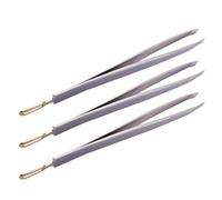 HINTRMENT 3pcs Stainless Steel Salon Eyebrow Clips for Precise Eyebrow Grooming and Eyelash Cleaning, Silver Brow Clip Tweezers for Professional and Personal Use