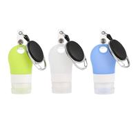 HINTRMENT 3pcs Travel Bottles Travel Dispenser Lotion Shampoo Container 38ml Refillable Double Leak-proof Layer Silicone with Stretchable Lanyard Practical Can Be Hung in Purse