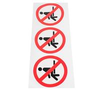 HINTRMENT 3pcs Warning Sign Decals Do Not Sit Here Signs Self-adhesive Pvc Safety Stickers Prevents Accidents Easy to Install Red Warning Labels for Warehouses Workplace