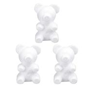 HINTRMENT 3pcs White Craft Bear DIY Foam Models Lightweight and Easy to Shape Bear-shaped Figures for Flower Arranging and Home Accessories