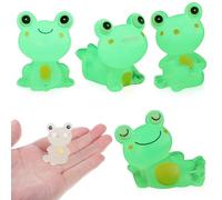 HINTRMENT 4 Pcs Luminous Frog Figurine Resin Green Glow in Dark
