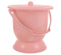 HINTRMENT 4l Plastic Bedroom Chamber Pot with Lid, Practical Round Flat Base Urine Pot for Pregnant Women and Grandparents, Portable Bedpan for Night Use and Indoor Bathroom