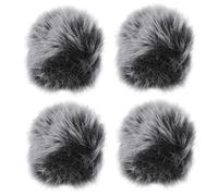 HINTRMENT 4Pcs Lapel Microphone Furry Windscreen Covers Windproof Soft Artificial Fur Muff for Noise Reduction Recording Meeting Stage Use