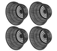 HINTRMENT 4pcs Large Black Plastic Hydroponic Mesh Plant Nursery Pot Waterproof Construction for Versatile Water Culture and Indoor Gardening Use