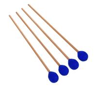 HINTRMENT 4pcs Medium Blue Yarn Marimba Mallets with Wooden Handles, Hard Yarn Heads for Percussion Instruments, Designed for Intermediate Musicians in Classroom Use and Group Lessons
