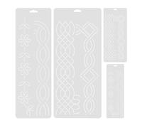 HINTRMENT 4pcs Sewing Machine Templates Quilting Template Plastic White Convenient Practical Versatile Design for Beginners and Experienced Quilters Cross Stitch Embroidery Fabric Projects