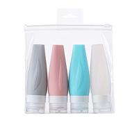 HINTRMENT 4pcs Silicone Travel Bottles Leak Refillable Containers for Toiletries for Air Travel and Daily Use