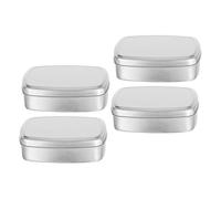 HINTRMENT 4pcs Small Aluminum Cream Boxes 120ml Leak-proof Refillable Metal Tins for DIY Handmade Candles and Travel Storage