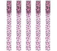 HINTRMENT 5 Rolls Leopard Print Paper Tape Set Self-Adhesive DIY Scrapbook Tapes Black and White Animal Pattern for Wrapping Handbook Decoration