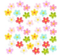 HINTRMENT 50pcs Daisy Resin Flatbacks Resin Flower Charm Five-petal Flower Shape Solid Color Easy Application DIY Accessories Professional Nail Artist DIY Enthusiast Everyday Random Color