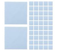 HINTRMENT 50pcs Jewellery Cleaner Cloth Silver Cleaning Cloth Suede Fabric Reusable 8cm 50 Sheets for Silverware and Watch, Jewelry Box and Travel