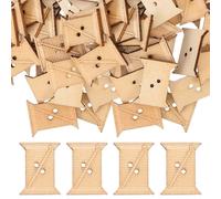HINTRMENT 50pcs Wooden Yarn Bobbins 24x19mm Sewing Thread Spool Organizer DIY Knitting and Embroidery Accessories for Yarn Weaving and Crochet Craft