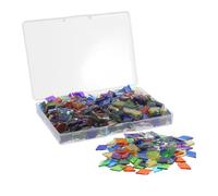 HINTRMENT 580pcs Glass Craft Tile Mosaic Glass Pieces Rhombus Geometric Artistic Handmade Craftsmanship Versatile Application Assorted Color for Stained Projects