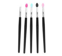 HINTRMENT 5pcs Eyeshadow Brush Makeup Accessory Silicone Brush Head Comfortable Grip Women Daily Use Gift for Birthday