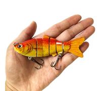 HINTRMENT 5pcs Fish Shape Lures 10cm 16.5g Multi Jointed Split-fish Bait with Ringing Beads Portable Plastic Fishing Lures for Fishing to Grab the Attention of Fish