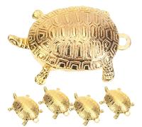 HINTRMENT 5pcs Golden Turtle Keyring Charm Set for Car Interior and Backpack, Alloy Material with Comfortable Touch Feeling, Retro Antique Style, for Jewelry Making and DIY Craft Projects