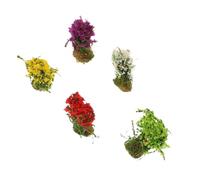 HINTRMENT 5pcs Mini Shrubs Decor Artificial Mini Shrubs Resin with Craftsmanship Reusable Decorative Role for Sand Table Model and Micro Landscape Ornament