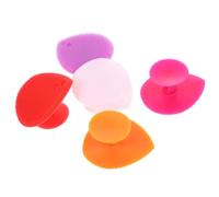 HINTRMENT 5pcs Multifunctional Silicone Heart Shape Shampoo Brushes with Double-Sided Massage Surface and Easy to Store Design for Newborn Bath Accessories Random Color