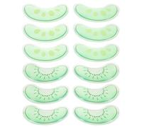 HINTRMENT 6 Pairs Reusable Cooling Eye Ice Packs for Puffiness and Hayfever Relief, Easy to Use Green Gel Eye Pads for Flights at Home Cold Compress