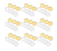 HINTRMENT 60PCS Round Bezel Pendant Trays Inner Gold Silver Photo Charm Blanks DIY Jewelry Making Craft Findings for Bracelets and Necklaces