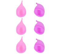 HINTRMENT 6Pcs 30Ml Silicone Menstrual Cups Leak-Proof Soft Large Size Comfortable Period Collectors for Women Pad and Tampon Alternatives in Purple and Pink