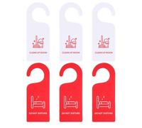 HINTRMENT 6pcs Do Not Disturb Sign Clean up Room Sign Double-sided Door Hangers Pvc Material Rectangular Shape Minimalist Modern Style for Hotel Guesthouse Use Easy to Read