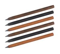 HINTRMENT 6pcs Wooden Mechanical Pencils Set, Indestructible Traditional Writing Pencils with Rosewood, Ebony and Purpleheart Wood Barrel, No Sharpening Needed, School and Art Supplies