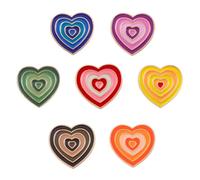 HINTRMENT 7pcs Heart Shaped Alloy Brooch Pins Set, Fashionable and Romantic Love Themed Decorative Clothing Accessories for Festival Dressing and Stylish Outfits Random Color