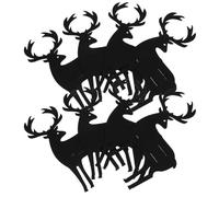 HINTRMENT 8pcs Christmas Silverware Holders Flatware Bags Elk Pattern, Black Cutlery Covers Set for Xmas Dinner Table Decorations and Party Festive Atmosphere