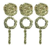 HINTRMENT 9pcs Natural Grass Pet for Chinchilla and Guinea Pig, Teeth Grinding and Chewing Snack, Promotes Fun and Exercise for Small Animals