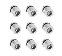 HINTRMENT 9pcs Portable LED Flashlight Keychain Set, Battery-Powered Tiny LED Lights with Plastic Silver Body, Easy to Carry Small Flashlights for Bag Pendant and Keychain Use Random Color