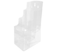 HINTRMENT A4 Acrylic Brochure Display Stand with 3-Tier A6 Flyer Holder, Wall Mount and Desktop File Organizer for Office and Reception Use