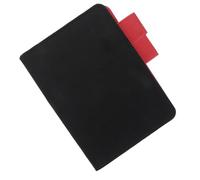 HINTRMENT A6 Planner Notebook Cover with Pen Holder and Card Slot, Black Pu Fabric Material, Inner Pocket for Organising, Protects Planner from Daily Wear, Suitable for Meetings and School