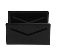 HINTRMENT Acrylic Mail Organizer Countertop with Rounded Corners Simple Design Black Desktop Mail Holder for Desk to Organize Letters and Documents for Office and School