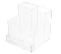 HINTRMENT Acrylic Nail Drill Storage Box Organizer with Lid, Multipurpose Tabletop Cosmetic Holder for Manicure Tools and Drill Bits, Makeup and Beauty Supplies Case for Bedroom Or Salon