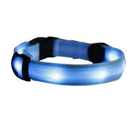 HINTRMENT Adjustable Nylon LED Dog Collar with Hand-washable Design and Sturdy Nylon Material for Night Safety and Walking, Blue LED Light Glows for Enhanced Visibility and Safety