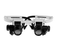 HINTRMENT Binocular LED Magnifier Head-mounted Design with 8x 15x 23x Retractable Lenses Portable for Reading Books and Jewelry Watch Repair with Abs Metal and Acrylic Material