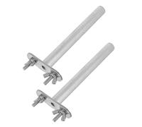 HINTRMENT Bird Perch Stand Sturdy Dual Functionality Perches 2pcs Stainless Steel with Rough for Nail Grinding and Training Suitable for Parrots and Conures in Bird Cages