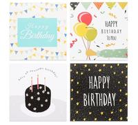 HINTRMENT Birthday Card Assortment Convenient Writing 120pcs Bulk Pack with Copper Plated Paper and Professionally Printed Greeting Cards for Birthday Party Decoration