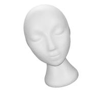 HINTRMENT Blank Foam Mannequin Head for Hat and Wig Display, White Foam Material with Stable Shape, for Store Marketing Display and Protecting Hats from Falling