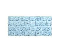HINTRMENT Blue 3D Brick Pattern Self-Adhesive Wallpaper with Noise Blocking Pe Foam Material for Modern Tv Background and Home Wall Decoration, Removable Wall Tile Decor